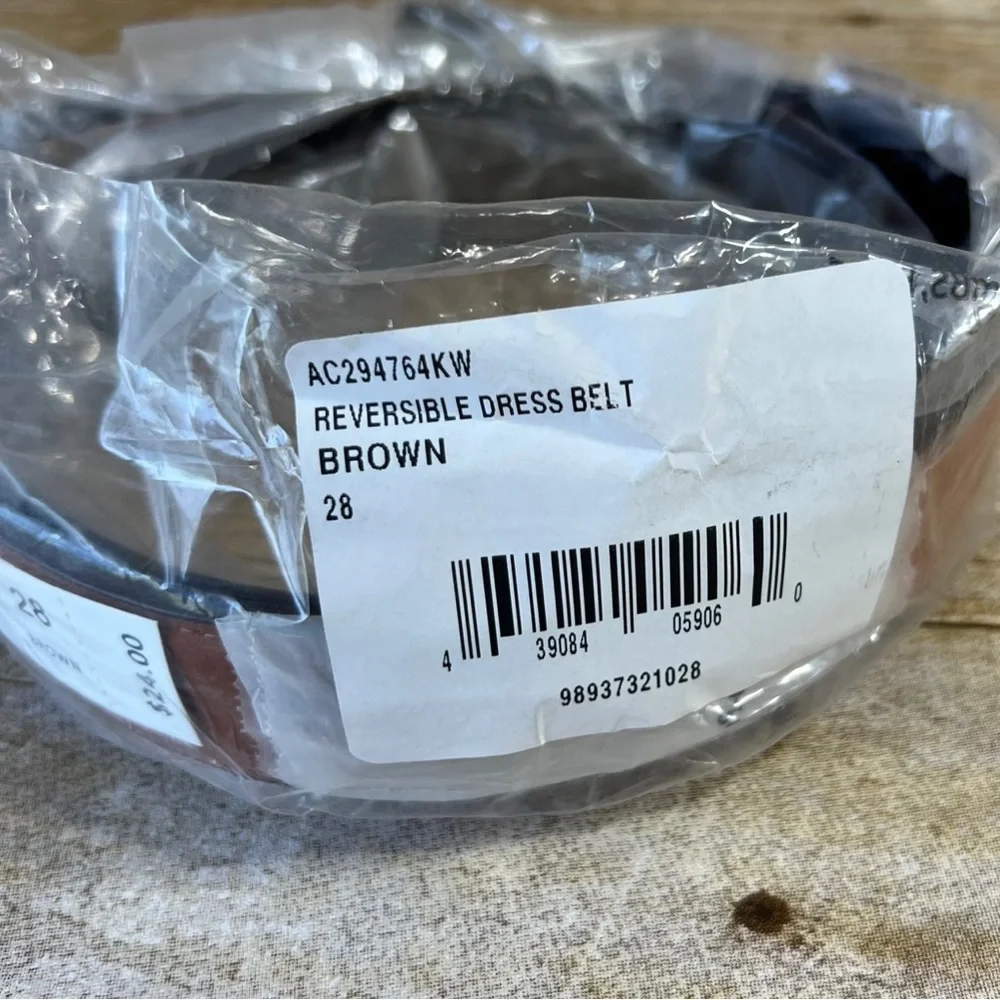 Nordstrom Kids Reversible Dress Belt Brown Faux Leather Size 28 AC294764KW